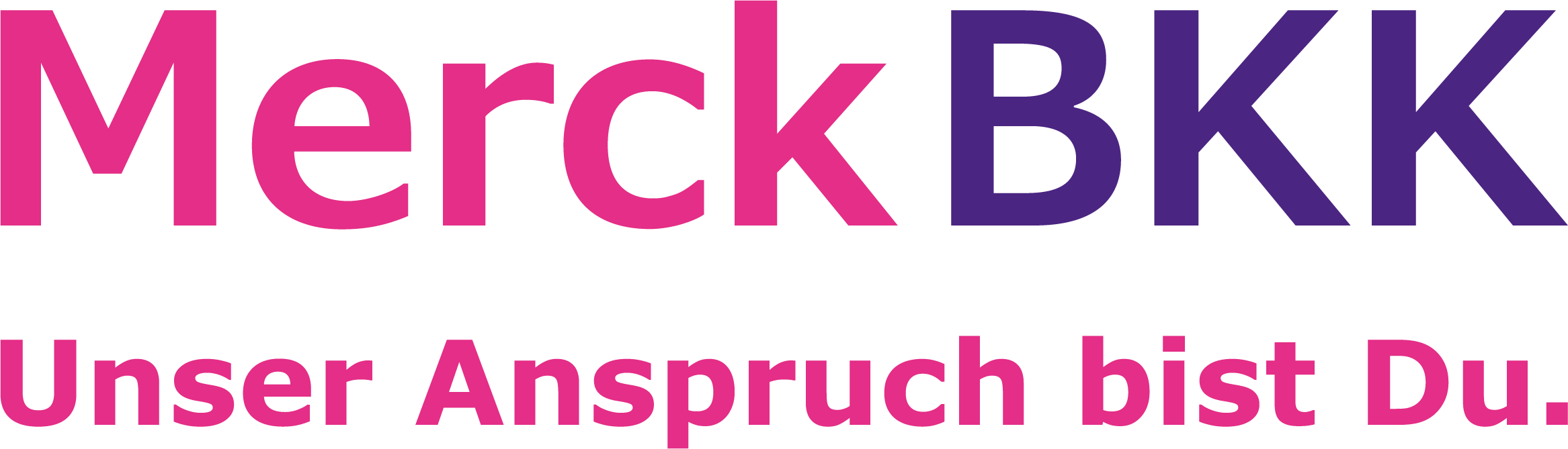 Merck BKK Logo mit Claim Unser Anspruch bist Du
